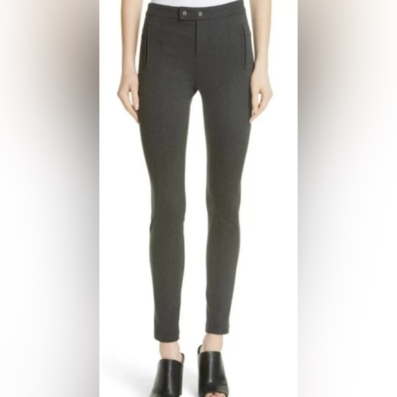 Vince.|Charcoal gray business casual skinny stretchy  pull on moto pants••size 6 - Picture 2 of 14